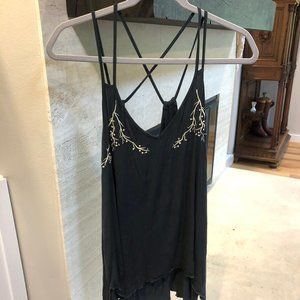 POL Dark Green Strappy Tank Top